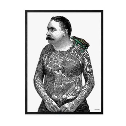 poster gentleman tattoo con cornice nera 20x25 peccati veniali
