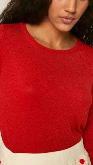 Cardigan lurex a maglia larga - rosso - Peccati Veniali